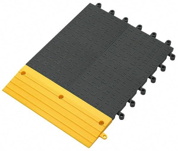 Wearwell - 18" Long x 18" Wide x 7/8" Thick, Anti-Fatigue Modular Matting Solid Grid - Male & Female, 4 Interlocking Sides, Charcoal, For Dry & Wet Areas, Series 556 - Makers Industrial Supply