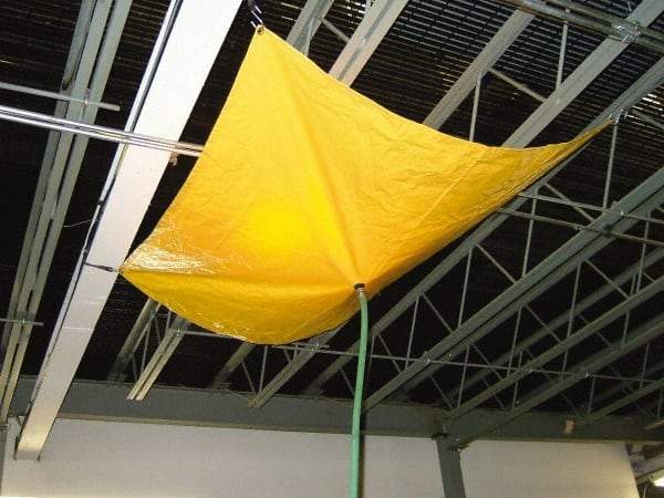 PRO-SAFE - Tarp Heavy Duty Roof Leak Diverter - 10' Long x 10' Wide x 18 mil Thick, Yellow - Makers Industrial Supply