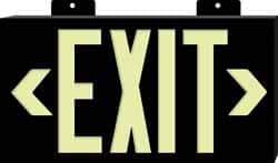 NMC - Exit, Plastic Exit Sign - 15-1/4" Wide x 8-1/4" High, Glow-in-the-Dark - Makers Industrial Supply