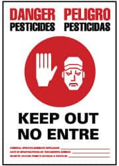 NMC - "Danger - Pesticides - Keep Out - No Enter", 20" Long x 14" Wide, Aluminum Safety Sign - Rectangle, 0.04" Thick, Use for Security & Admittance - Makers Industrial Supply