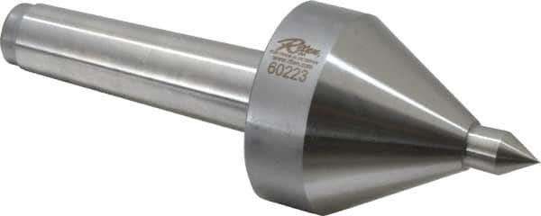 Riten - MT3 Taper Shank, 2-1/4" Head Diam 330 Lb Capacity Live Center - 5,000 Max RPM, 3-3/16" Head Length, 1/2" Point Diam, 3/4" Point Len, 330 Lb Max Workpc, 3-3/16" OAL, Pipe Nose Point - Makers Industrial Supply