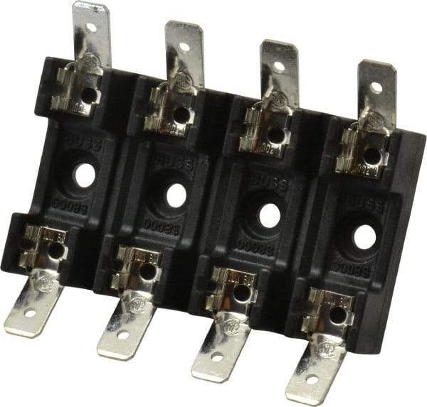 Cooper Bussmann - 4 Pole, 300 VAC/VDC, 30 Amp, Bolt-in Fuse Block - 1/4 Inch Diameter x 1-1/4 Inch Fuse Length, 2 Inch Long x 2-3/8 Inch Wide x 14.3mm High Block, 266°F - Makers Industrial Supply