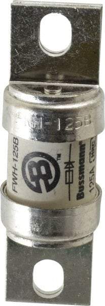 Cooper Bussmann - 500 VAC/VDC, 125 Amp, Fast-Acting Semiconductor/High Speed Fuse - Bolt-on Mount, 3-5/8" OAL, 200 (RMS Symmetrical), 50 at DC kA Rating, 1-5/32" Diam - Makers Industrial Supply