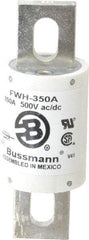 Cooper Bussmann - 500 VAC/VDC, 350 Amp, Fast-Acting Semiconductor/High Speed Fuse - Bolt-on Mount, 4-11/32" OAL, 200 (RMS Symmetrical), 50 at DC kA Rating, 1-1/2" Diam - Makers Industrial Supply