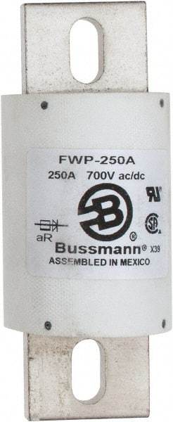 Cooper Bussmann - 700 VAC/VDC, 250 Amp, Fast-Acting Semiconductor/High Speed Fuse - Stud Mount Mount, 5-3/32" OAL, 200 (RMS), 50 at DC kA Rating, 2" Diam - Makers Industrial Supply