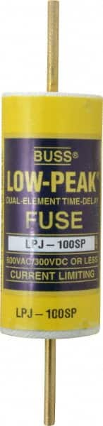 Cooper Bussmann - 300 VDC, 600 VAC, 100 Amp, Time Delay General Purpose Fuse - Bolt-on Mount, 4-5/8" OAL, 100 at DC, 300 at AC (RMS) kA Rating, 1-1/8" Diam - Makers Industrial Supply