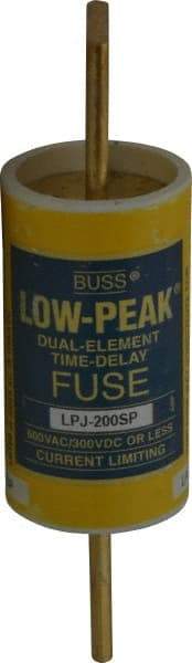 Cooper Bussmann - 300 VDC, 600 VAC, 200 Amp, Time Delay General Purpose Fuse - Bolt-on Mount, 5-3/4" OAL, 100 at DC, 300 at AC (RMS) kA Rating, 1-5/8" Diam - Makers Industrial Supply