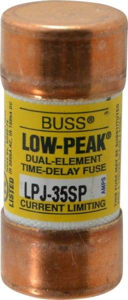 Cooper Bussmann - 300 VDC, 600 VAC, 35 Amp, Time Delay General Purpose Fuse - Fuse Holder Mount, 2-3/8" OAL, 100 at DC, 300 at AC (RMS) kA Rating, 1-1/16" Diam - Makers Industrial Supply