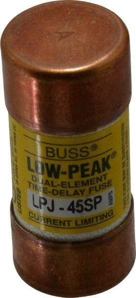 Cooper Bussmann - 300 VDC, 600 VAC, 45 Amp, Time Delay General Purpose Fuse - Fuse Holder Mount, 2-3/8" OAL, 100 at DC, 300 at AC (RMS) kA Rating, 1-1/16" Diam - Makers Industrial Supply