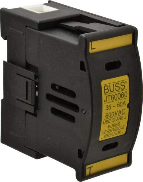 Cooper Bussmann - 1 Pole, 600 VAC/VDC, 60 Amp, DIN Rail Mount Fuse Holder - Compatible with J Class, 1.52 Inch Wide Fuse - Makers Industrial Supply