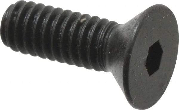 Holo-Krome - #8-32 UNC Hex Socket Drive, 82° Flat Screw - Alloy Steel, Black Oxide Finish, Fully Threaded, 1/2" OAL - Makers Industrial Supply