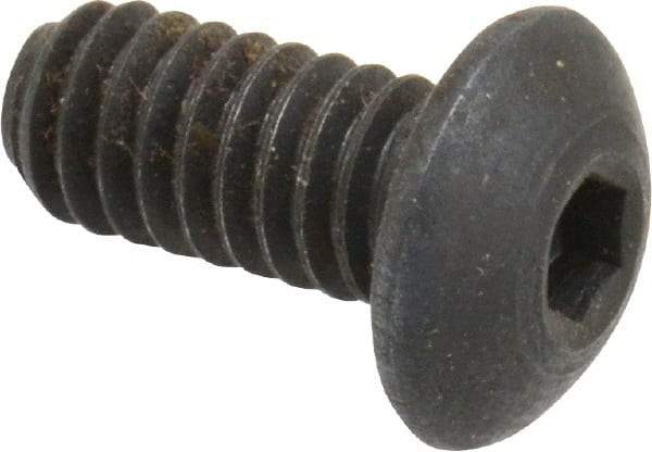 Holo-Krome - #8-32 UNC Hex Socket Drive, Button Screw - Alloy Steel, Black Oxide Finish, Fully Threaded, 3/8" Length Under Head - Makers Industrial Supply