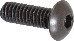 Holo-Krome - #8-32 UNC Hex Socket Drive, Button Screw - Alloy Steel, Black Oxide Finish, Fully Threaded, 1/2" Length Under Head - Makers Industrial Supply