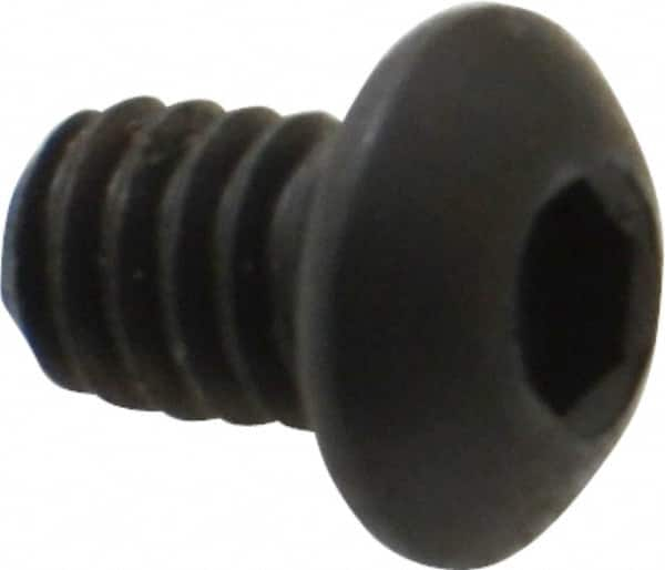 Holo-Krome - 1/4-20 UNC Hex Socket Drive, Button Screw - Alloy Steel, Black Oxide Finish, Fully Threaded, 3/8" Length Under Head - Makers Industrial Supply