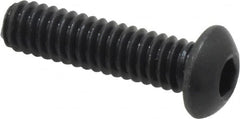 Holo-Krome - 1/4-20 UNC Hex Socket Drive, Button Screw - Alloy Steel, Black Oxide Finish, Fully Threaded, 1" Length Under Head - Makers Industrial Supply