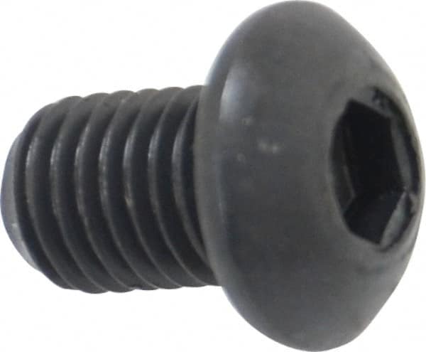 Holo-Krome - 1/4-28 UNF Hex Socket Drive, Button Screw - Alloy Steel, Black Oxide Finish, Fully Threaded, 3/8" Length Under Head - Makers Industrial Supply