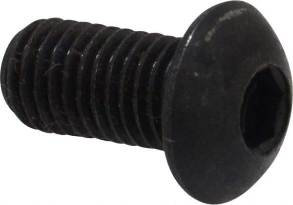 Holo-Krome - 1/4-28 UNF Hex Socket Drive, Button Screw - Alloy Steel, Black Oxide Finish, Fully Threaded, 1/2" Length Under Head - Makers Industrial Supply