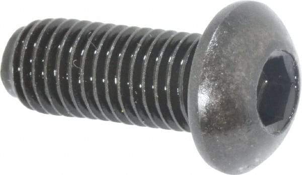 Holo-Krome - 1/4-28 UNF Hex Socket Drive, Button Screw - Alloy Steel, Black Oxide Finish, Fully Threaded, 5/8" Length Under Head - Makers Industrial Supply