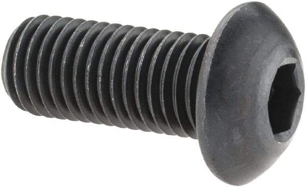 Holo-Krome - 5/16-24 UNF Hex Socket Drive, Button Screw - Alloy Steel, Black Oxide Finish, Fully Threaded, 3/4" Length Under Head - Makers Industrial Supply