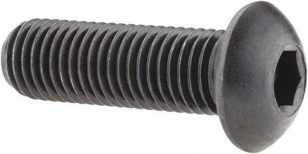 Holo-Krome - 5/16-24 UNF Hex Socket Drive, Button Screw - Alloy Steel, Black Oxide Finish, Fully Threaded, 1" Length Under Head - Makers Industrial Supply