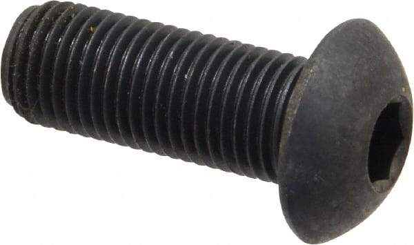 Holo-Krome - 3/8-24 UNF Hex Socket Drive, Button Screw - Alloy Steel, Black Oxide Finish, Fully Threaded, 1" Length Under Head - Makers Industrial Supply