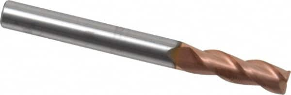 ProMax - 1/4", 3 Flute, Single End, Solid Carbide, 0.02" Corner Radius End Mill - 2-1/2" OAL, 35° Helix, Right Hand Flute, 3/4" LOC, Right Hand Cut - Makers Industrial Supply