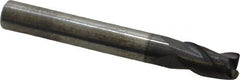 ProMax - 1/4", 3 Flute, Single End, Solid Carbide, 0.02" Corner Radius End Mill - 2" OAL, 35° Helix, Right Hand Flute, 3/8" LOC, Right Hand Cut - Makers Industrial Supply