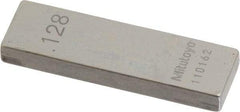 Mitutoyo - 0.128" Rectangular Steel Gage Block - Accuracy Grade 0, Includes Certificate of Inspection - Makers Industrial Supply