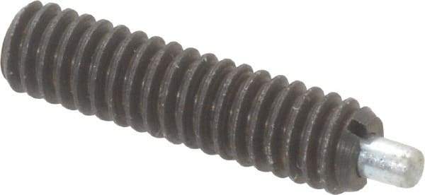 Gibraltar - 8-32, 5/8" Thread Length, 3/32" Plunger Projection, Steel Threaded Spring Plunger - 0.07" Max Plunger Diam, 5/8" Plunger Length, 0.7 Lb Init End Force, 2.3 Lb Final End Force - Makers Industrial Supply