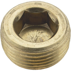 Holo-Krome - 3/4-14, 17/32" OAL, Brass Socket Pressure Plug - Makers Industrial Supply