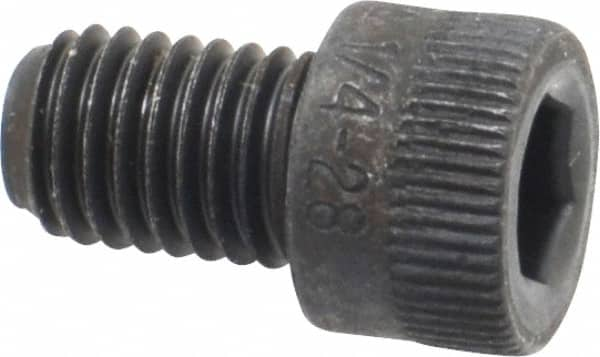 Holo-Krome - 1/4-28 UNF Hex Socket Drive, Socket Cap Screw - Alloy Steel, Black Oxide Finish, Fully Threaded, 3/8" Length Under Head - Makers Industrial Supply