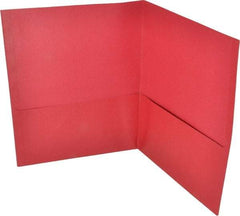 UNIVERSAL - 11" Long x 8-1/2" Wide Leatherette Two-Pocket Portfolios - Red - Makers Industrial Supply