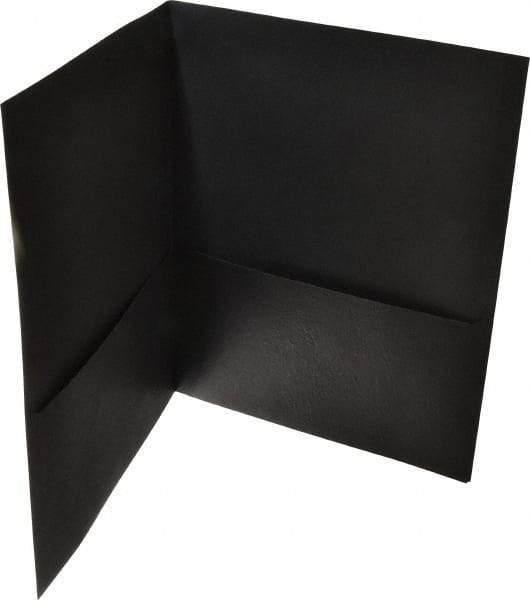 UNIVERSAL - 11" Long x 8-1/2" Wide Leatherette Two-Pocket Portfolios - Black - Makers Industrial Supply