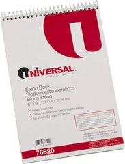 UNIVERSAL - 60 Sheet, 6 x 9", Steno Book - Green - Makers Industrial Supply