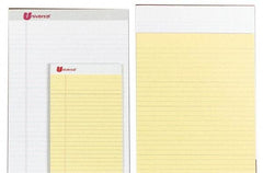 UNIVERSAL - 50 Sheet, 8-1/2 x 14", Perforated Style Ruled Pads - Canary - Makers Industrial Supply