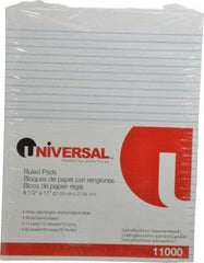 UNIVERSAL - 50 Sheet, 8-1/2 x 11", Glue Top Ruled Writing Pad - White - Makers Industrial Supply