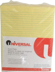 UNIVERSAL - 50 Sheet, 8-1/2 x 11", Glue Top Ruled Writing Pad - Canary - Makers Industrial Supply