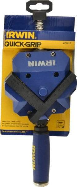 Irwin - Fixed Angle, 2 Axes, 2-3/8" Jaw Height, 3" Max Capacity, Angle & Corner Clamp - 90° Clamping Angle, 3" Throat Depth - Makers Industrial Supply