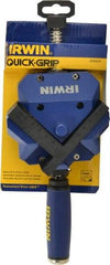 Irwin - Fixed Angle, 2 Axes, 2-3/8" Jaw Height, 3" Max Capacity, Angle & Corner Clamp - 90° Clamping Angle, 3" Throat Depth - Makers Industrial Supply