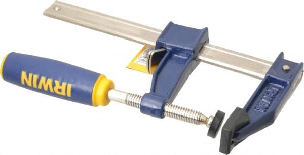 Irwin - 6" Capacity, 3-1/8" Throat Depth Bar Clamp - 1,000 Lb Clamping Pressure, 6" OAL - Makers Industrial Supply