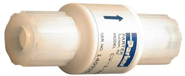 Parker - 3/8" PTFE Check Valve - Inline, PARFLARE x PARFLARE, 120 WOG - Makers Industrial Supply