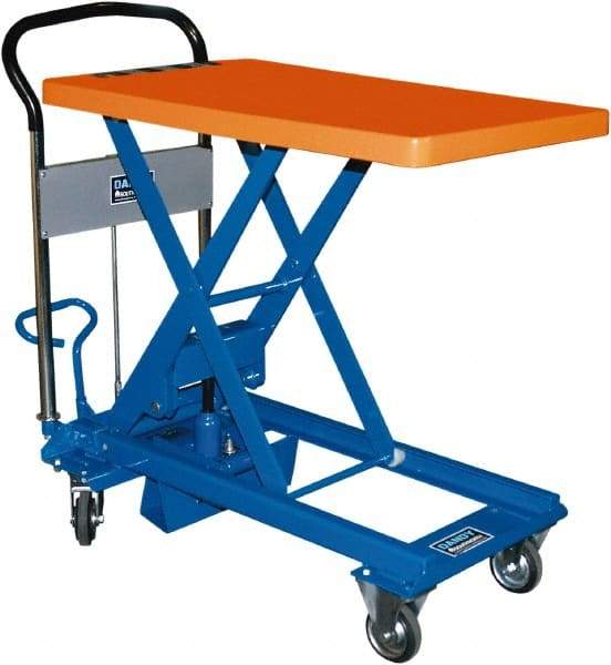 Southworth - 550 Lb Capacity Portable Foot-Operated Scissor Lift Table - 9-1/2" to 31-7/10" Lift Height, 31-1/2" Platform Length x 19-3/4" Platform Width - Makers Industrial Supply