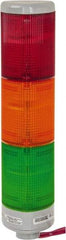 Edwards Signaling - Incandescent Lamp, Amber, Green, Red, Steady, Preassembled Stackable Tower Light Module Unit - 24 VDC, 0.96 Amp, IP54, IP65 Ingress Rating, 3R, 4X NEMA Rated, Pipe Mount - Makers Industrial Supply