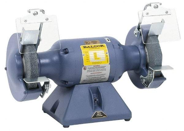 Baldor - 7" Wheel Diam x 1" Wheel Width, 1/2 hp Grinder - 5/8" Arbor Hole Diam, 1 Phase, 3,600 Max RPM, 115 Volts - Makers Industrial Supply