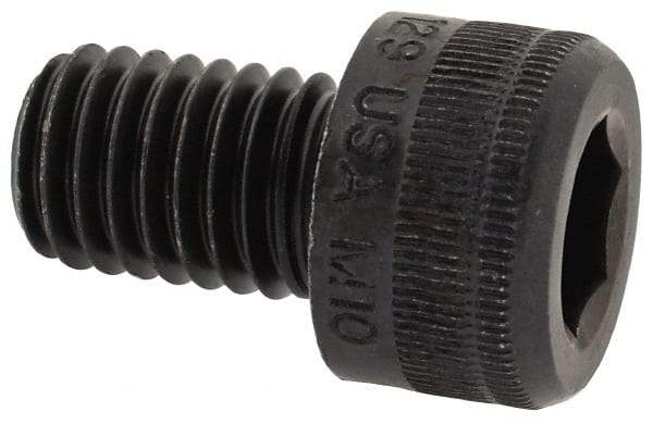 Holo-Krome - M10x1.50 Metric Coarse Hex Socket Drive, Socket Cap Screw - Grade 12.9 Alloy Steel, Black Oxide Finish, Fully Threaded, 15mm Length Under Head - Makers Industrial Supply