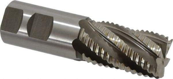 Accupro - 1-1/4" Diam, Coarse Pitch, 2" LOC, 6 Flute Powdered Metal Corner Chamfer Roughing End Mill - Uncoated, 4-1/2" OAL, 1-1/4" Shank Diam, Single End, Centercutting, 30° Helix - Makers Industrial Supply