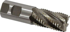 Accupro - 1-1/4" Diam, Coarse Pitch, 2" LOC, 6 Flute Powdered Metal Corner Chamfer Roughing End Mill - Uncoated, 4-1/2" OAL, 1-1/4" Shank Diam, Single End, Centercutting, 30° Helix - Makers Industrial Supply