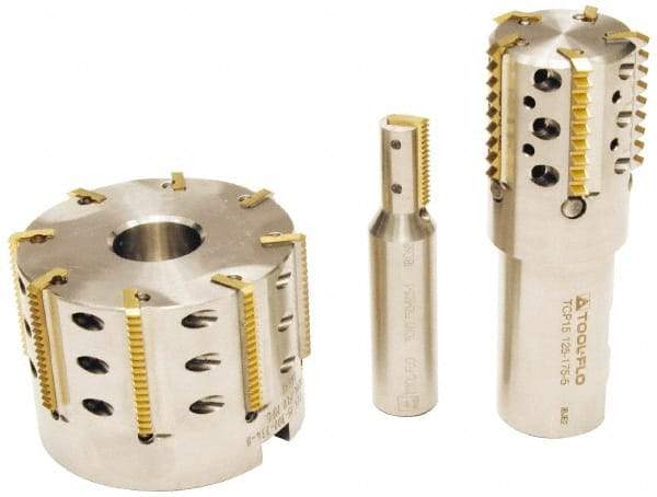 Tool-Flo - 0.969" Cut Diam, 1" Max Depth of Cut, 1" Shank Diam, Internal/External Indexable Thread Mill - Insert Style TI 1N, 2 Inserts, Toolholder Style TCP, 4-1/2" OAL - Makers Industrial Supply