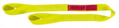 Lift-All - 12' Long x 3" Wide, 8,600 Lb Vertical Capacity, 2 Ply, Nylon Web Sling - 6,900 Lb Choker Capacity, Yellow - Makers Industrial Supply