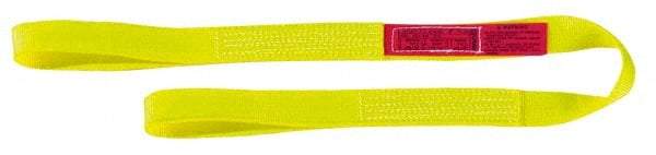 Lift-All - 8' Long x 3" Wide, 8,600 Lb Vertical Capacity, 2 Ply, Nylon Web Sling - 6,900 Lb Choker Capacity, Yellow - Makers Industrial Supply